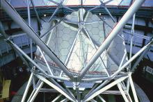 The primary mirror of the Hobby-Eberly Telescope (HET) at McDonald Observatory.