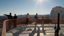 Orion Circle members on the 107-inch telescope catwalk.