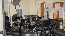 The "slit room," part of the Smith Telescope's Coudé Spectrograph. Light comes f