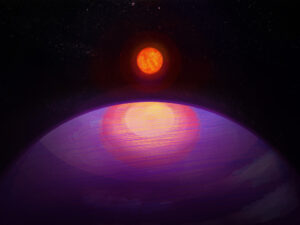 Artistic representation of a planet and its star.