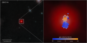 Red dot on a black background.