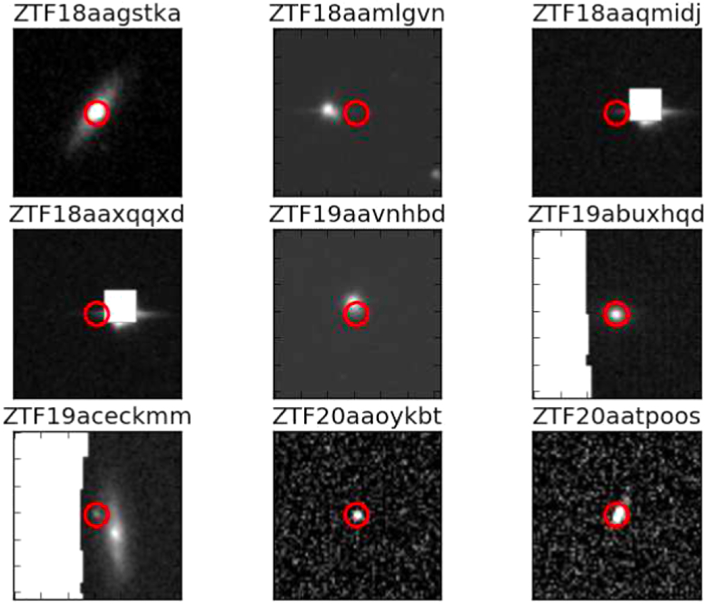 Images of transients that were "active" according to ZTF when HETDEX observed them.