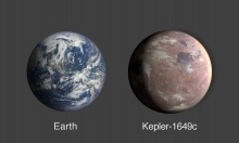 Comparison of Earth & Kepler-1649c (labeled)