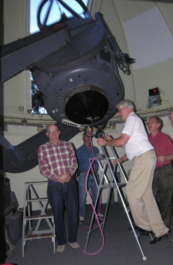People at telescope