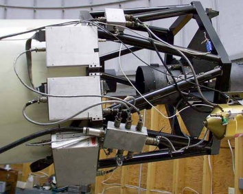 The Prime Focus Corrector mounted on the 0.8-meter telescope.