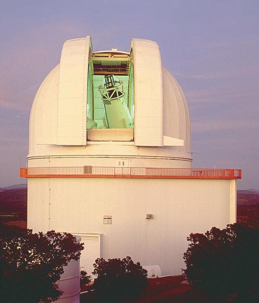 The 2.7-meter (107-inch) Harlan J. Smith Telescope at the University of Texas Mc