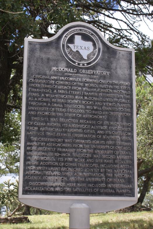 This sign from the Texas Historical Survey Committee explains the the founding o