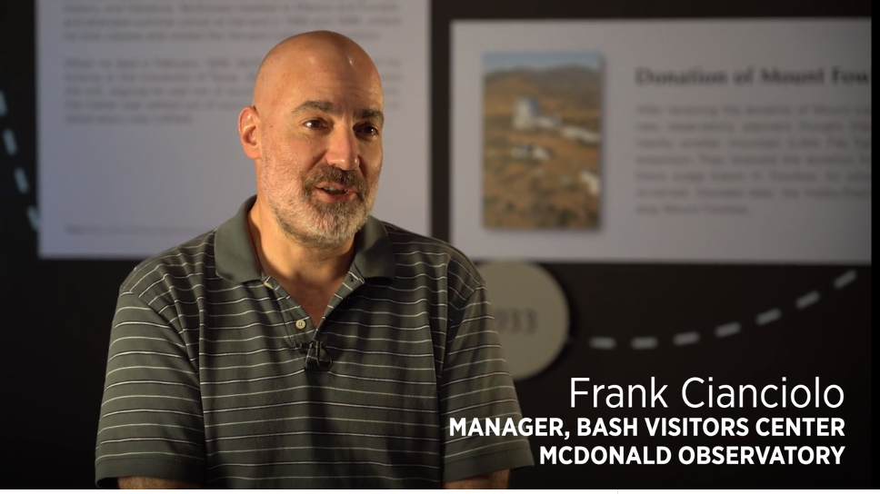 McDonald Observatory video featuring Frank Cianciolo
